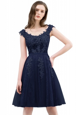 WILMA | Ball Gown Illusion Neckline Tea Length Lace Tulle Dusty Pink Prom Dresses with Beading_5