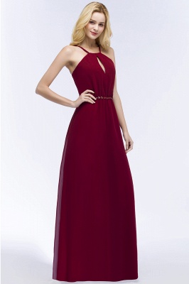 ROMA | A-line Keyhole Neckline Spaghetti Bridesmaid Dresses with Beading Sash_8