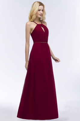 ROMA | A-line Keyhole Neckline Spaghetti Bridesmaid Dresses with Beading Sash_7