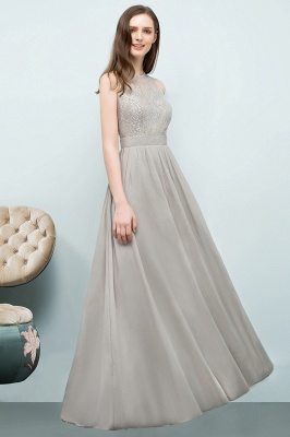 SILVIA | A-line Sleeveless Long Lace Top Chiffon Bridesmaid Dresses_5