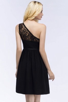 ROSA | A-line Short One-shoulder Lace Top Chiffon Homecoming Dresses with Sash_6