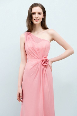 SHERA | Mermaid Floor Length One-shoulder Ruffled Chiffon Bridesmaid Dresses with Flower_6