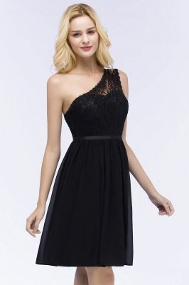 ROSA | A-line Short One-shoulder Lace Top Chiffon Homecoming Dresses with Sash_9
