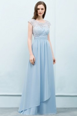 SHIRLEY | A-line Long Cap Sleeves Lace Top Chiffon Bridesmaid Dresses_5
