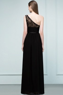 SYBIL | A-line One-shoulder Floor Length Lace Chiffon Bridesmaid Dresses with Sash_6