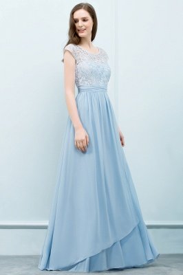 SHIRLEY | A-line Long Cap Sleeves Lace Top Chiffon Bridesmaid Dresses_10