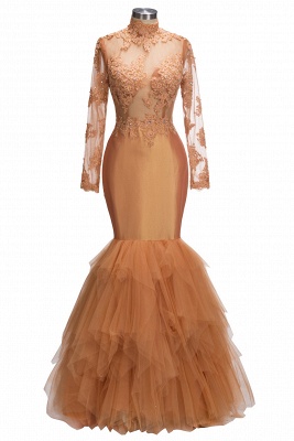 Modern Long Sleeve Mermaid Prom Dress | Lace Prom Dress_1