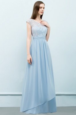 SHIRLEY | A-line Long Cap Sleeves Lace Top Chiffon Bridesmaid Dresses_9