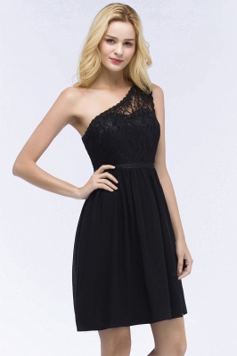 ROSA | A-line Short One-shoulder Lace Top Chiffon Homecoming Dresses with Sash_11