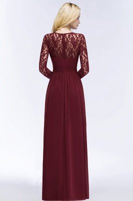 ROSALIE | A-line Floor Length Long Sleeves Lace Chiffon Bridesmaid Dresses_3