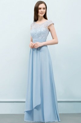 SHIRLEY | A-line Long Cap Sleeves Lace Top Chiffon Bridesmaid Dresses_7