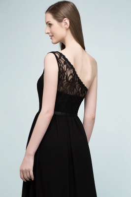 SYBIL | A-line One-shoulder Floor Length Lace Chiffon Bridesmaid Dresses with Sash_10