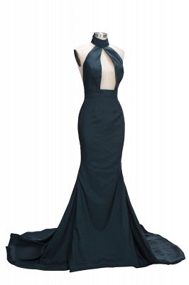 URSULA | Mermaid Halter Floor Length Hollow Front Prom Dresses_4