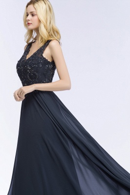 PATRICIA | A-line V-neck Sleeveless Long Appliqued Chiffon Prom Dresses with Crystals_6