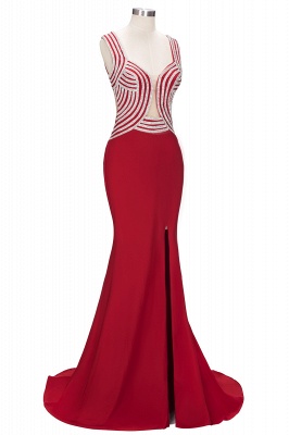 ROSEMARY | Mermaid Sleeveless Floor Length Sequins Patterns Slit Prom Dresses_1