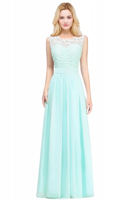 EMELY | Sheath Crew Sleeveless Floor-length Lace Top Chiffon Bridesmaid Dresses_4