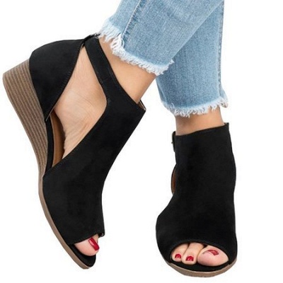 New Adjustable Buckle Casual Wedges Summer Sandals_6
