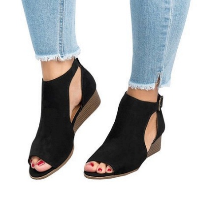 Neue verstellbare Schnalle Casual Wedges Sommer Sandalen_11