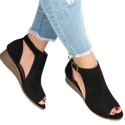 New Adjustable Buckle Casual Wedges Summer Sandals_2