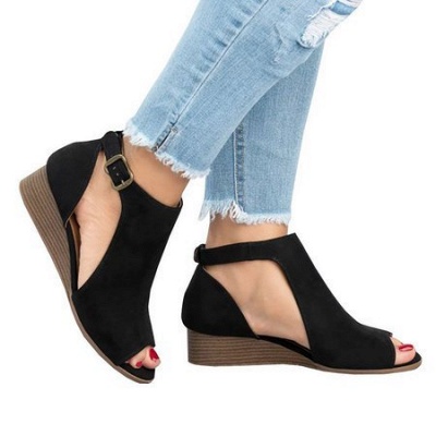 New Adjustable Buckle Casual Wedges Summer Sandals_9