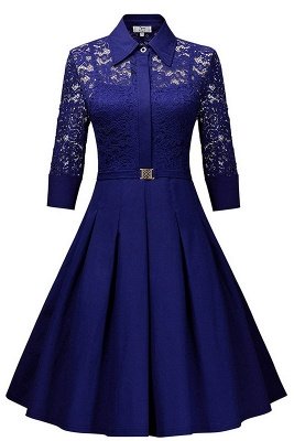 Damen V-Line Kleid Medium Hellblau