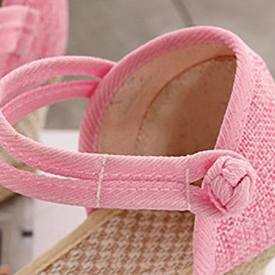 Espadrilles Button Daily Cloth Wedge Sandals_8