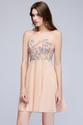 MADELINE | A-line Short Strapless Sweetheart Beading Appliques Homecoming Dresses_1
