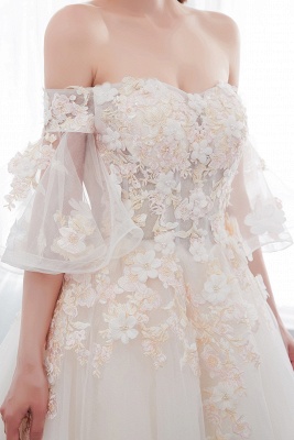 NANCE | Robe de bal hors-la-épaule étage longueur appliques robes de mariée en tulle_10
