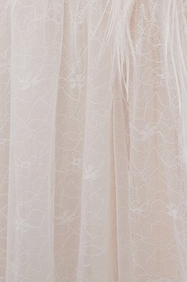 Elegant A-Line Sleeveless Floor Length Ivory Wedding Dresses_12