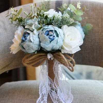 Real Touch bunte Artifial Rosen Hochzeit Bouquet_7