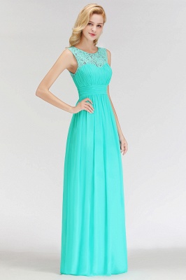MABEL | A-line Sleevless Long Lace Appliques Neckline Bridesmaid Dresses_2