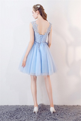 MARCIA | A-line Sleeveless Short Appliqued Top Tulle Homecoming Dresses_3