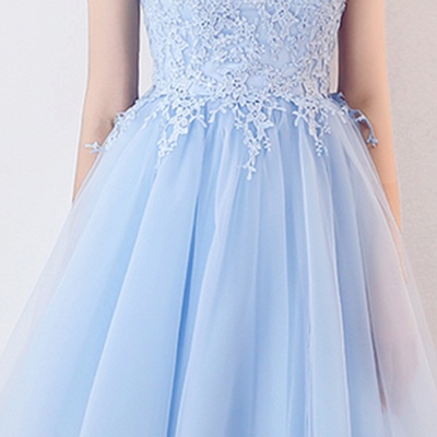 MARCIA | A-line Sleeveless Short Appliqued Top Tulle Homecoming Dresses_8