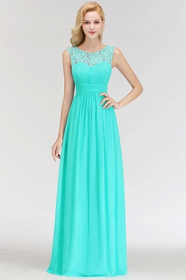 MABEL | A-line Sleevless Long Lace Appliques Neckline Bridesmaid Dresses_6