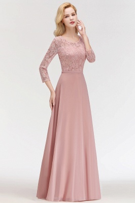 MARIAN | A-line Floor Length Lace Chiffon Bridesmaid Dresses with Sleeves_8