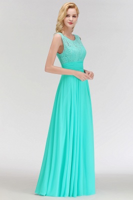 MACY | A-line Floor Length Lace Top Sleeveless Chiffon Bridesmaid Dresses_6