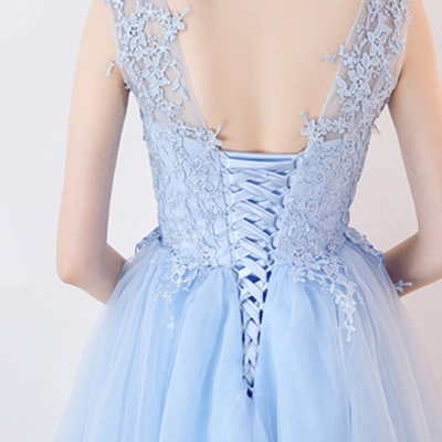 MARCIA | A-line Sleeveless Short Appliqued Top Tulle Homecoming Dresses_9