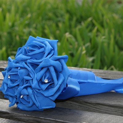 Simple Silk Rose wedding Bouquet in Multiple Colors_12