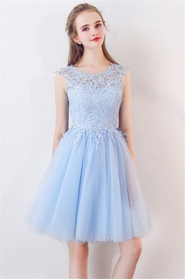 MARCIA | A-line Sleeveless Short Appliqued Top Tulle Homecoming Dresses_4