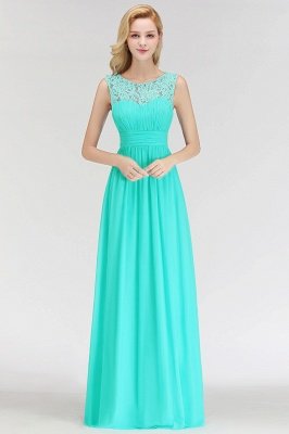 MABEL | A-line Sleevless Long Lace Appliques Neckline Bridesmaid Dresses_8