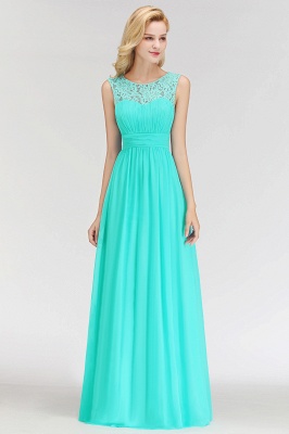 MABEL | A-line Sleevless Long Lace Appliques Neckline Bridesmaid Dresses_4