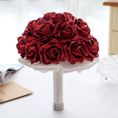 Sparkle Multiple Colors Rose Wedding Bouquet_5