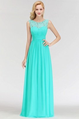 MABEL | A-line Sleevless Long Lace Appliques Neckline Bridesmaid Dresses_6