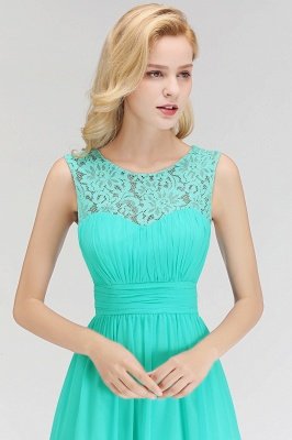 MABEL | A-line Sleevless Long Lace Appliques Neckline Bridesmaid Dresses_7