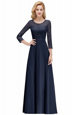 MARIAN | A-line Floor Length Lace Chiffon Bridesmaid Dresses with Sleeves_3