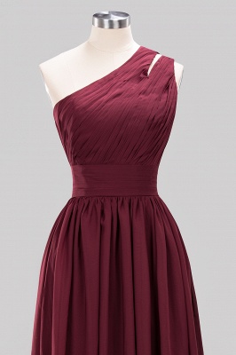 Elegant A-Line Burgundy Chiffon One-Shoulder Sleeveless Ruffles Floor-Length Bridesmaid Dresses_10