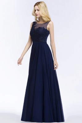 Chiffon Appliques Scoop Sleeveless Floor-Length Bridesmaid Dresses_3