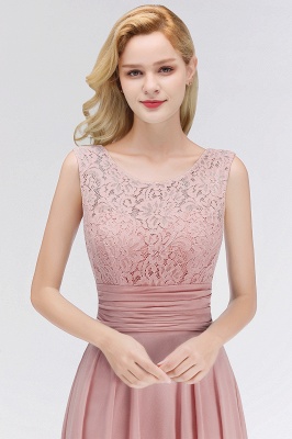 Lace Gorgeous Scoop Sleeveless Floor-Length Long Chiffon Bridesmaid Dress_7