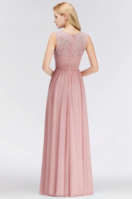 Elegant Long Sleeveless Lace Scoop Chiffon Bridesmaid Dress_3