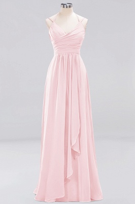 A-line Chiffon Spaghetti Straps Sleeveless Ruffles Floor-Length Bridesmaid Dresses_2